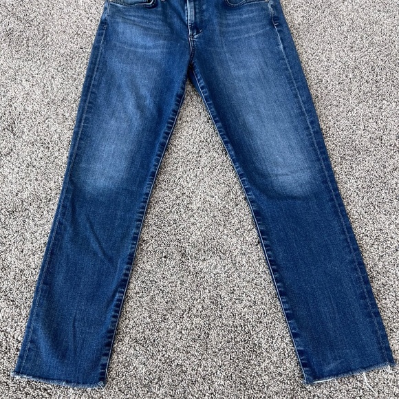 Agolde Sophie Skinny Jeans Mid Rise Zip Fly Light Wash Raw Hem Women’s Size 29 - Picture 1 of 9